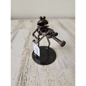 Kalifano frog violin band musical metal art bolts screw statue figurine unique m